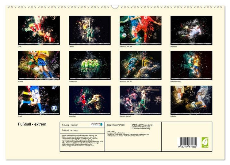 Produktbild: Fu&szlig;ball - extrem (hochwertiger Premium Wandkalender 2026 DIN A2 quer), Kunstdruck in Hochglanz