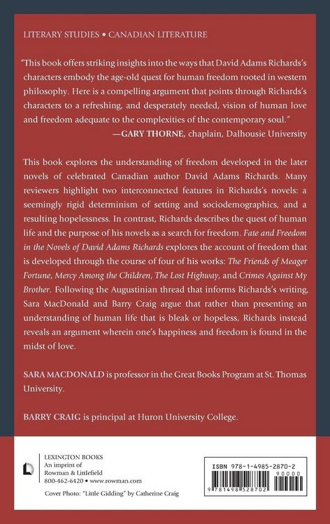 Produktbild: Fate and Freedom in the Novels of David Adams Richards