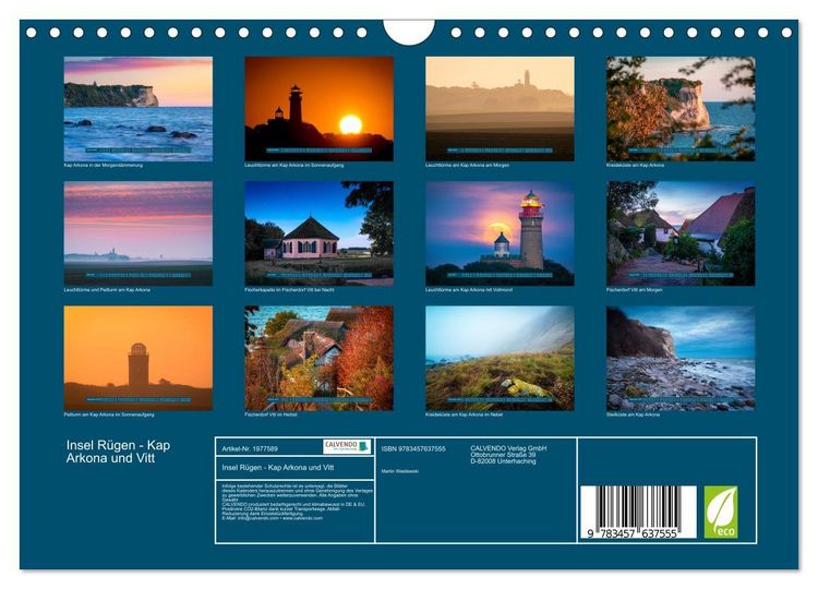 Produktbild: Insel R&uuml;gen - Kap Arkona und Vitt (Wandkalender 2026 DIN A4 quer), CALVENDO Monatskalender