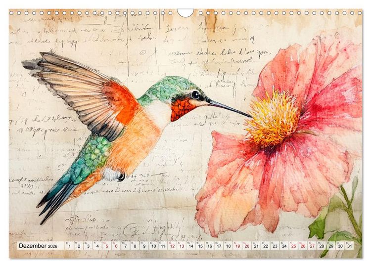Produktbild: Fliegende Kunstwerke - Kolibris (Wandkalender 2026 DIN A3 quer), CALVENDO Monatskalender