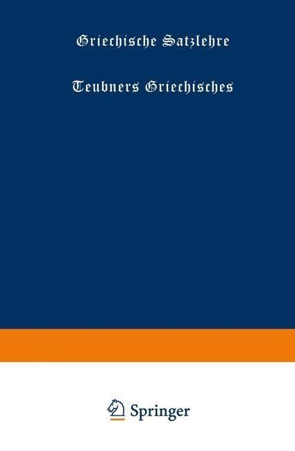 Produktbild: Griechische Satzlehre