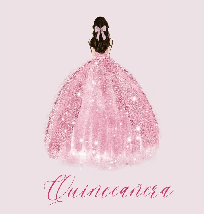 Produktbild: Quinceanera Guest Book with pink dress (hardback)