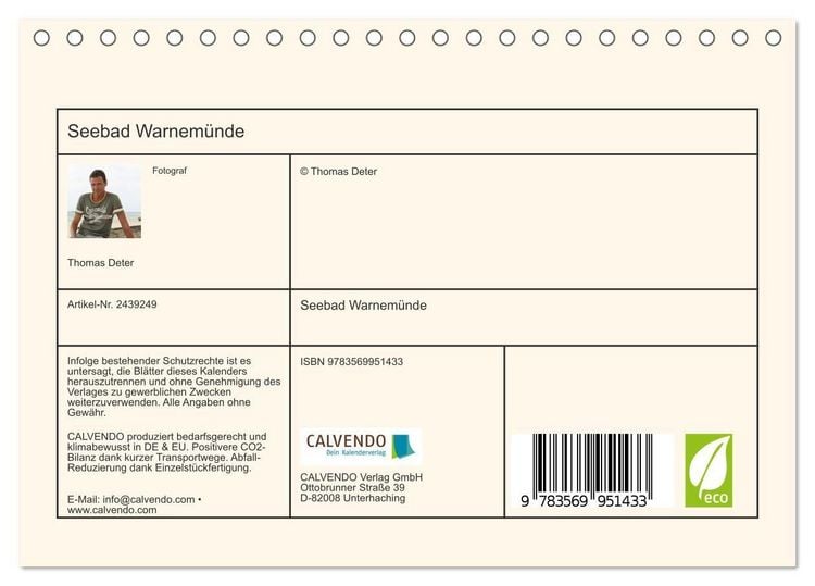 Produktbild: Seebad Warnem&uuml;nde (Tischkalender 2027 DIN A5 quer), CALVENDO Monatskalender