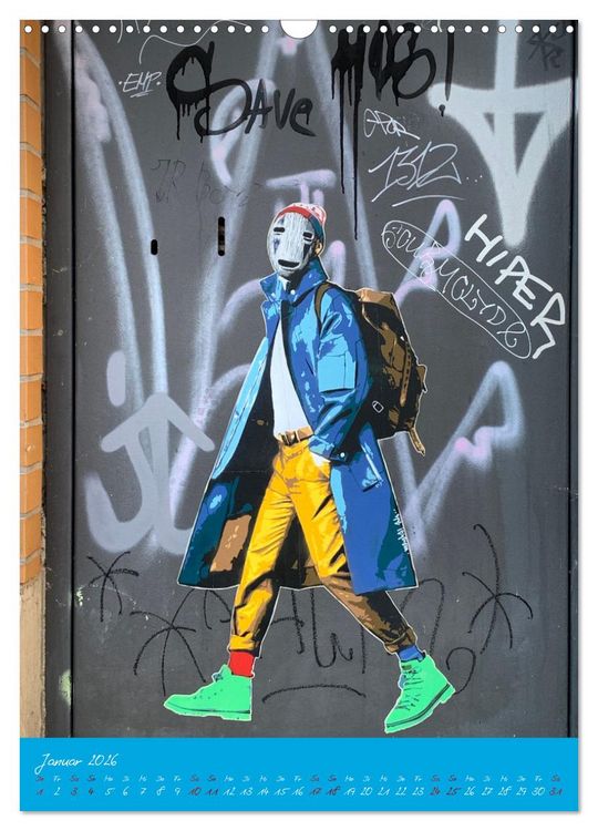Produktbild: LOVE HAMBURG - STREET ART (Wandkalender 2026 DIN A3 hoch), CALVENDO Monatskalender