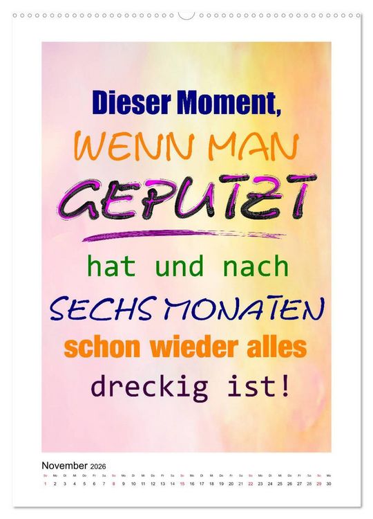 Produktbild: Humor und Ironie. Lustige Spr&uuml;che (Wandkalender 2026 DIN A2 hoch), CALVENDO Monatskalender
