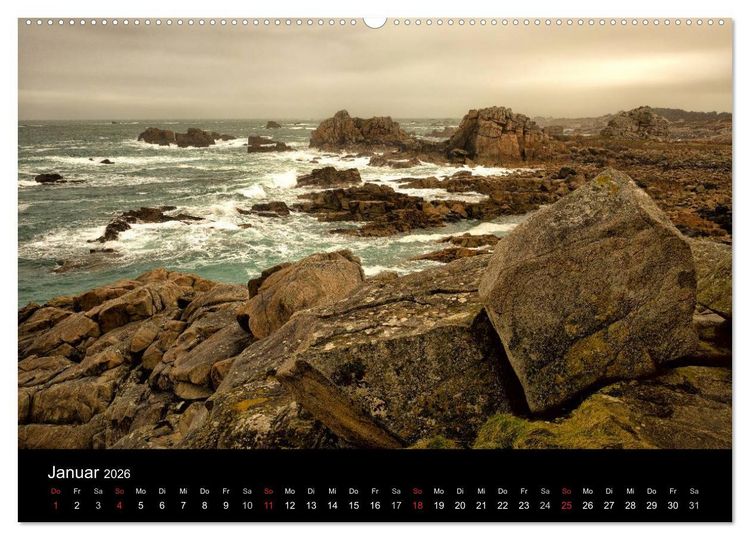 Produktbild: Bretagne entlang der K&uuml;ste (hochwertiger Premium Wandkalender 2026 DIN A2 quer), Kunstdruck in Hochglanz
