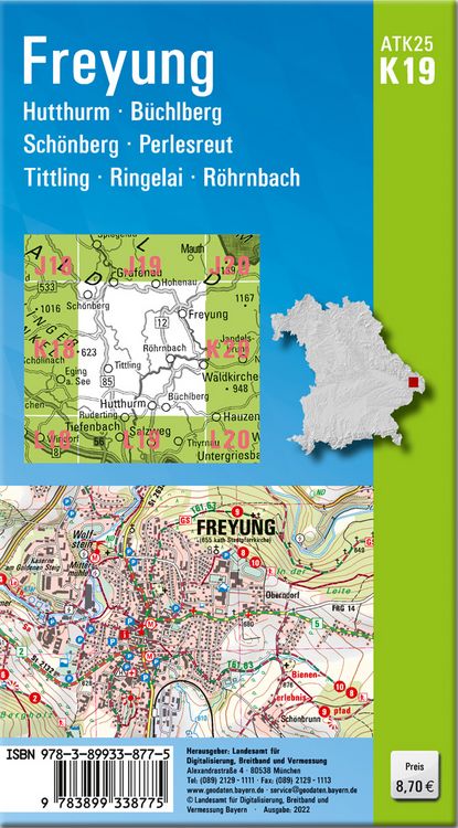 Produktbild: ATK25-K19 Freyung (Amtliche Topographische Karte 1:25000)