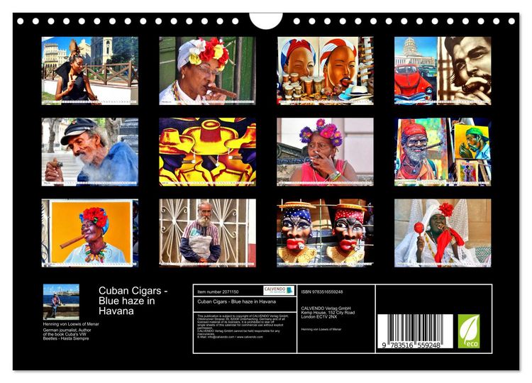 Produktbild: Cuban Cigars - Blue haze in Havana (Wall Calendar 2026 DIN A4 landscape), CALVENDO 12 Month Wall Calendar