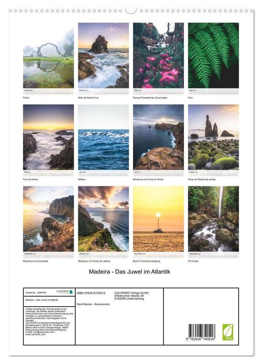 Produktbild: Madeira - Das Juwel im Atlantik (hochwertiger Premium Wandkalender 2026 DIN A2 hoch), Kunstdruck in Hochglanz