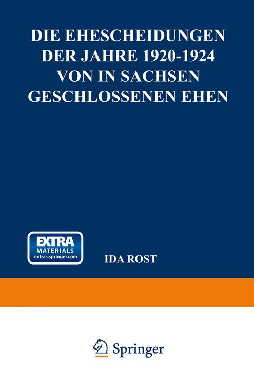 Produktbild: Die Ehescheidungen der Jahre 1920&ndash;1924 von in Sachsen Geschlossenen Ehen