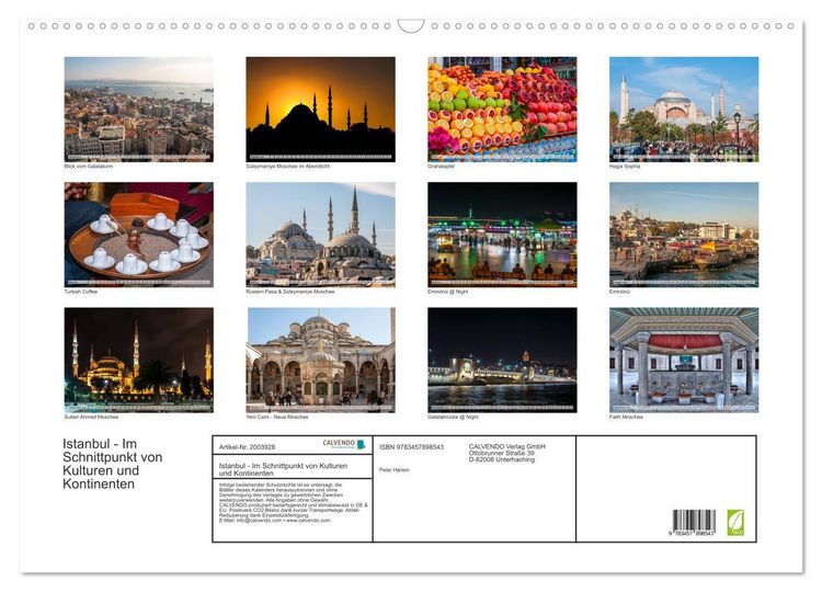 Produktbild: Istanbul - Im Schnittpunkt von Kulturen und Kontinenten (Wandkalender 2026 DIN A2 quer), CALVENDO Monatskalender