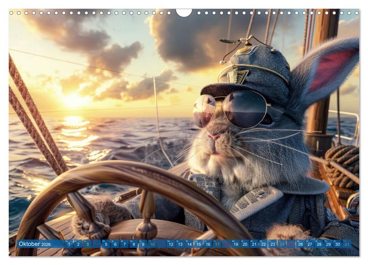 Produktbild: Der tierisch Skipper-Kalender (Wandkalender 2026 DIN A3 quer), CALVENDO Monatskalender