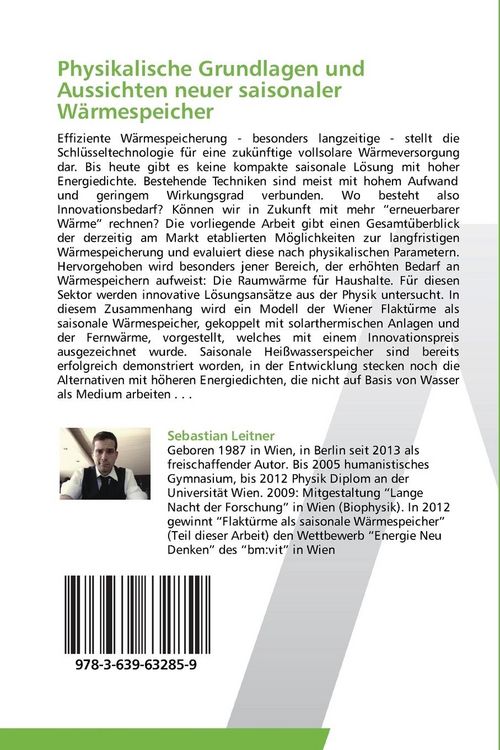 Produktbild: Physikalische Grundlagen und Aussichten neuer saisonaler W&auml;rmespeicher