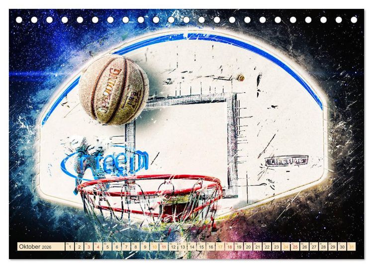 Produktbild: Basketball extrem (Tischkalender 2026 DIN A5 quer), CALVENDO Monatskalender