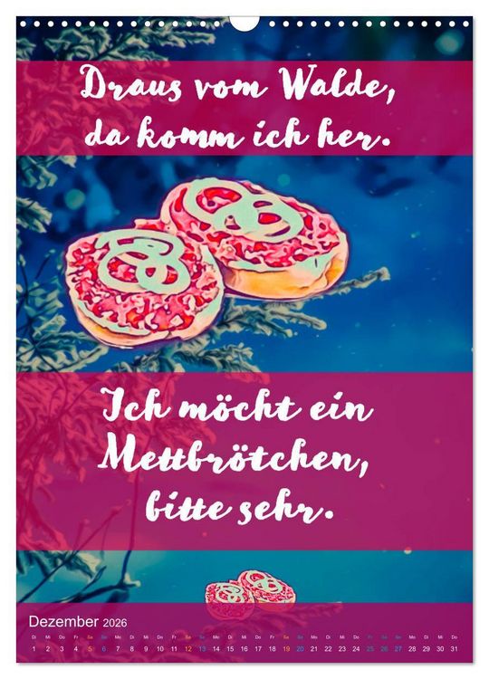 Produktbild: Mettbr&ouml;tchen Tr&auml;ume - Mettkalender (Wandkalender 2026 DIN A3 hoch), CALVENDO Monatskalender