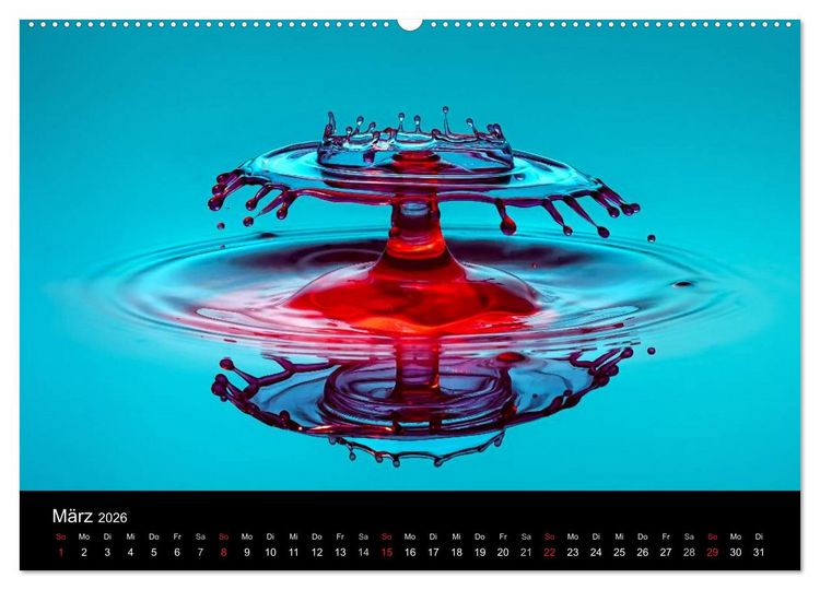 Produktbild: Liquid Art - Magische Momente mit Wassertropfen (Wandkalender 2026 DIN A2 quer), CALVENDO Monatskalender