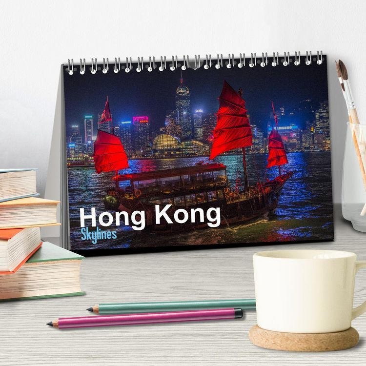 Produktbild: Hong Kong - Skylines (Tischkalender 2026 DIN A5 quer), CALVENDO Monatskalender