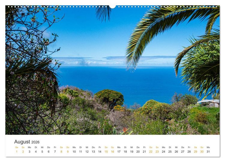 Produktbild: La Palma - Isla Bonita - Landschaften der Kanarischen Insel (Wandkalender 2026 DIN A2 quer), CALVENDO Monatskalender