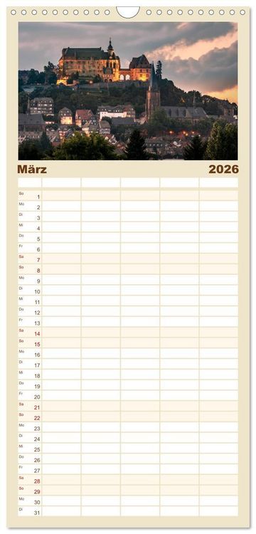 Produktbild: Familienplaner 2026 - M&auml;rchenhaftes Marburg mit 5 Spalten (Wandkalender, 21 x 45 cm) CALVENDO