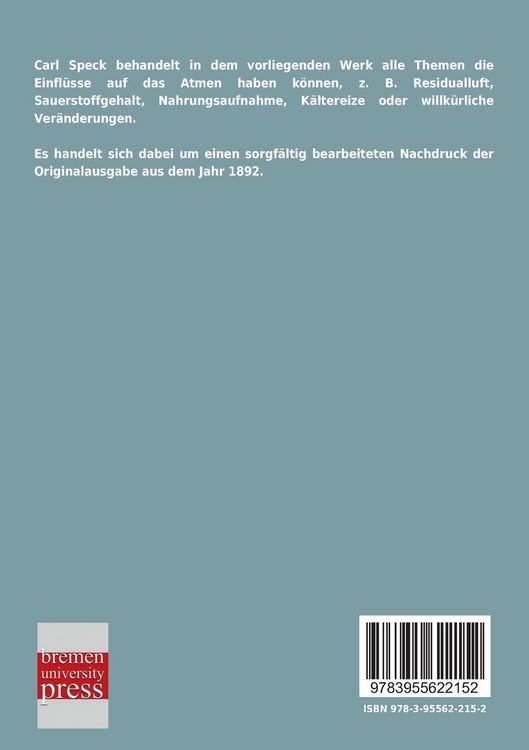 Produktbild: Physiologie des menschlichen Atmens