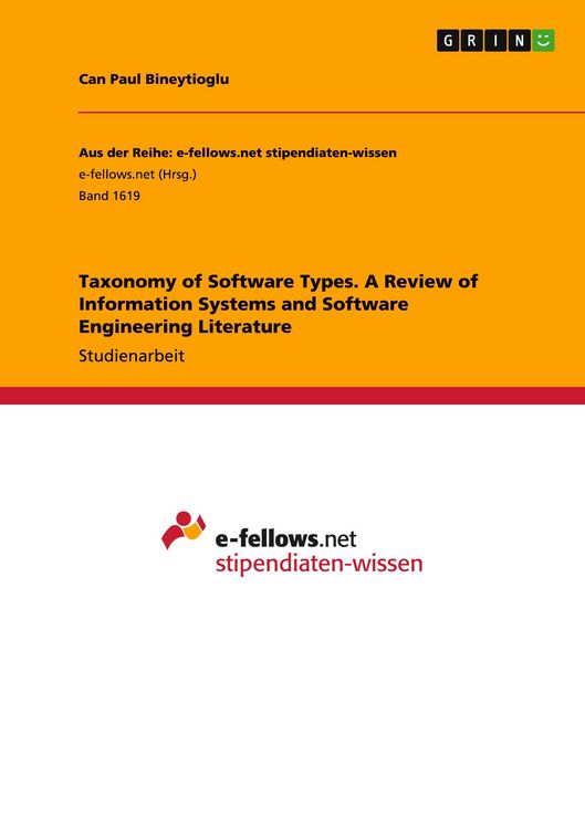 Produktbild: Taxonomy of Software Types. A Review of Information Systems and Software Engineering Literature
