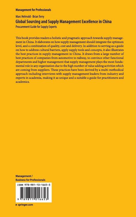 Produktbild: Global Sourcing and Supply Management Excellence in China