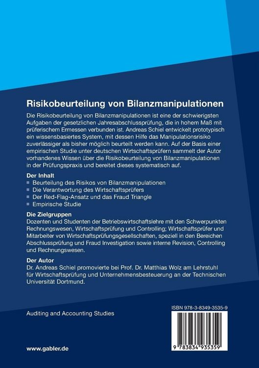 Produktbild: Risikobeurteilung von Bilanzmanipulationen
