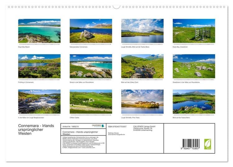 Produktbild: Connemara - Irlands urspr&uuml;nglicher Westen (hochwertiger Premium Wandkalender 2026 DIN A2 quer), Kunstdruck in Hochglanz