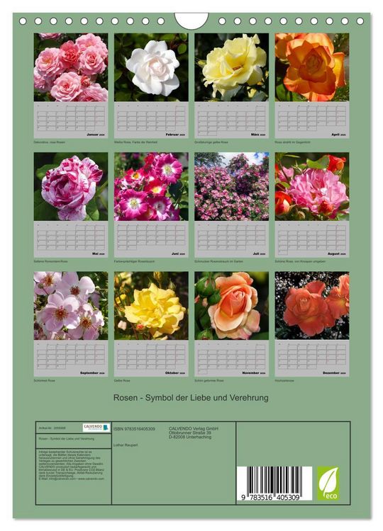 Produktbild: Rosen - Symbol der Liebe und Verehrung (Wandkalender 2026 DIN A4 hoch), CALVENDO Monatskalender
