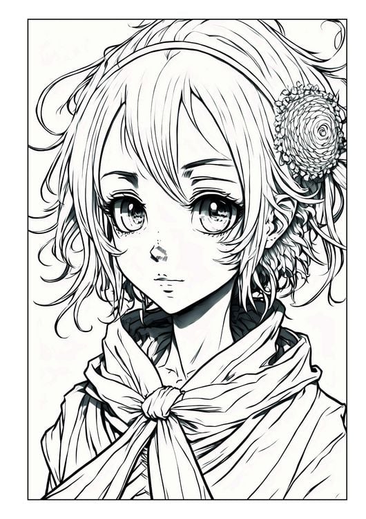 Produktbild: Manga Malbuch f&uuml;r M&auml;dchen ab 8 Jahren mit 52 Ausmalbildern