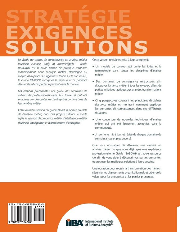 Produktbild: Le Guide du corpus de connaissance en analyse m&eacute;tier&reg; (BABOK&reg; Guide) SND French