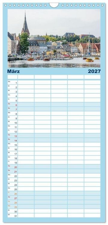 Produktbild: Familienplaner 2027 - Flensburg maritim mit 5 Spalten (Wandkalender, 21 x 45 cm) CALVENDO