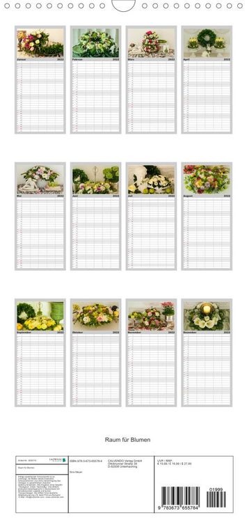 Produktbild: Familienplaner Raum f&uuml;r Blumen (Wandkalender 2022 , 21 cm x 45 cm, hoch)