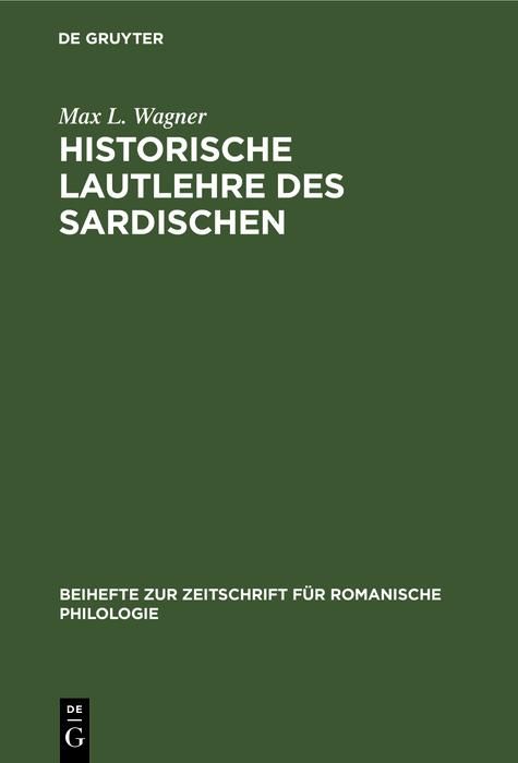 Produktbild: Historische Lautlehre des Sardischen