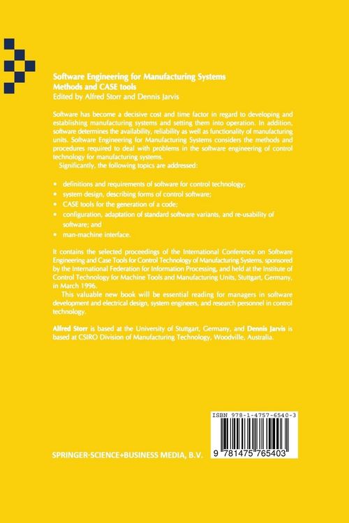 Produktbild: Software Engineering for Manufacturing Systems