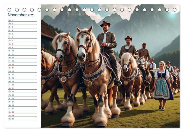 Produktbild: Boarisch durchs Jahr - Feste Br&auml;uche und Lebenslust (Tischkalender 2026 DIN A5 quer), CALVENDO Monatskalender