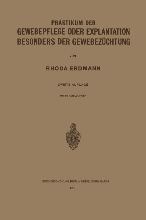 Produktbild: Praktikum der Gewebepflege oder Explantation Besonders der Gewebez&uuml;chtung
