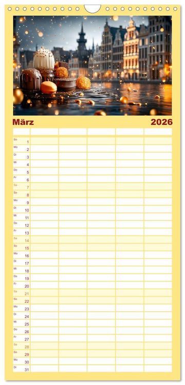 Produktbild: Familienplaner 2026 - S&uuml;&szlig;e Skyline Symphonie mit 5 Spalten (Wandkalender, 21 x 45 cm) CALVENDO
