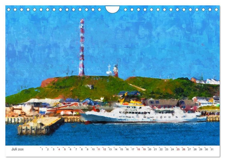 Produktbild: Nordseeinsel Helgoland - Ansichten der Insel in Acryl (Wandkalender 2026 DIN A4 quer), CALVENDO Monatskalender