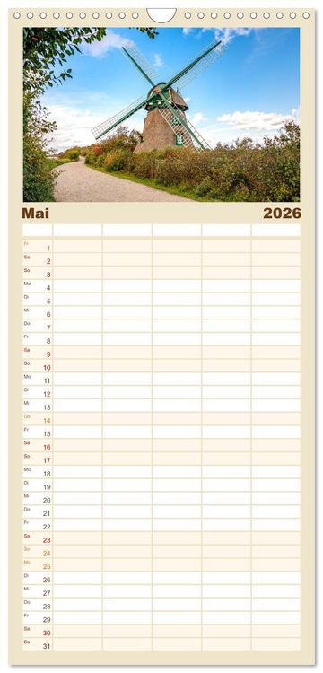 Produktbild: Familienplaner 2026 - Faszination Schlei mit 5 Spalten (Wandkalender, 21 x 45 cm) CALVENDO