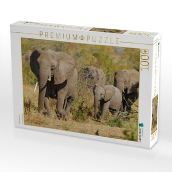 Produktbild: CALVENDO Puzzle Elefantenfamilie | 1000 Teile Lege-Gr&ouml;&szlig;e 64x48cm Foto-Puzzle f&uuml;r gl&uuml;ckliche Stunden