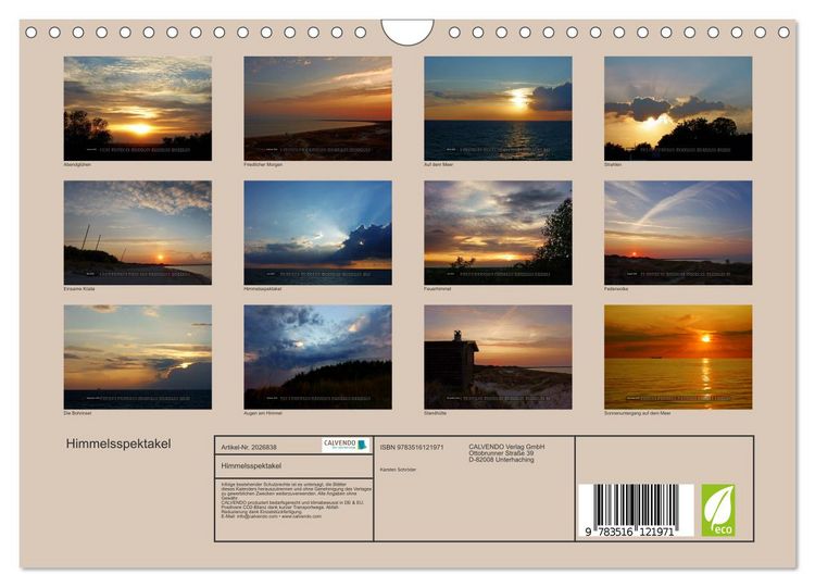 Produktbild: Himmelsspektakel (Wandkalender 2026 DIN A4 quer), CALVENDO Monatskalender