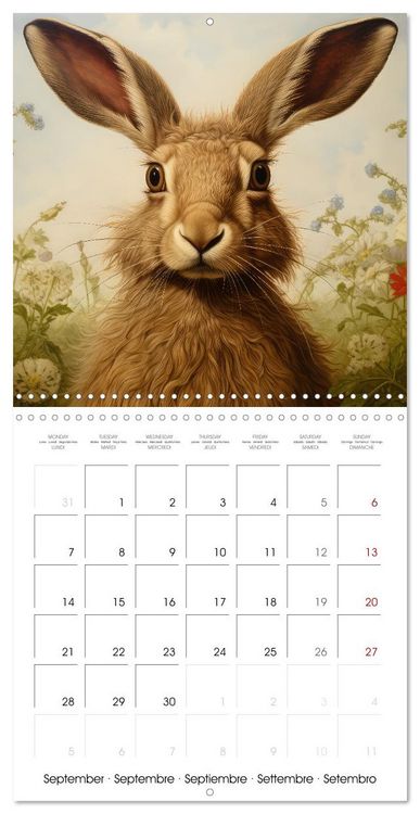 Produktbild: Des amours de lapins (Calendrier mural carr&eacute; 2026 30x30 cm) Calendrier double avec une page pour vos prises de notes