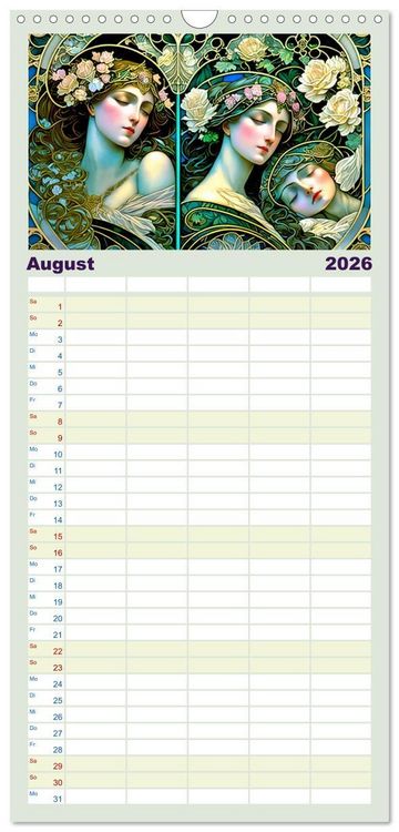 Produktbild: Familienplaner 2026 - Art Deco Freundinnen mit 5 Spalten (Wandkalender, 21 x 45 cm) CALVENDO