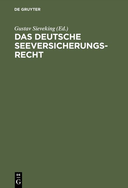 Produktbild: Das deutsche Seeversicherungsrecht