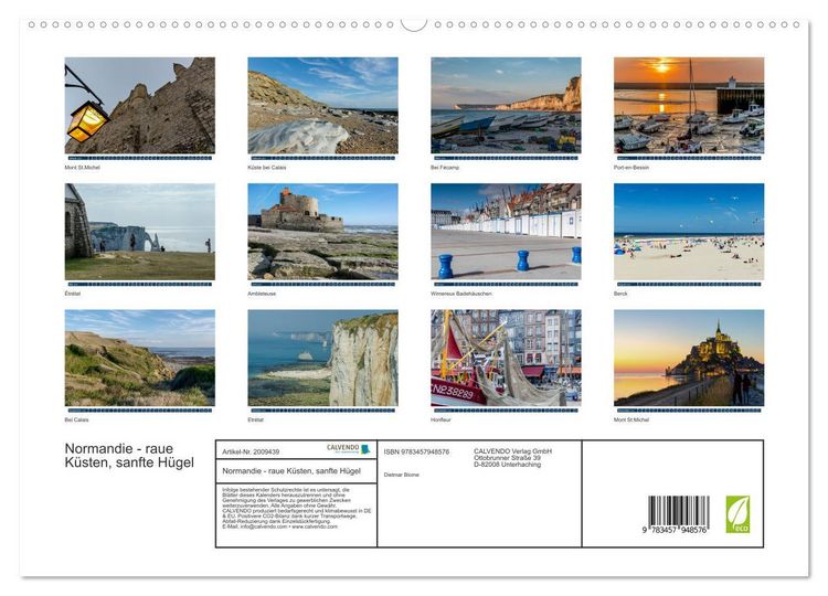 Produktbild: Normandie - raue K&uuml;sten, sanfte H&uuml;gel (hochwertiger Premium Wandkalender 2026 DIN A2 quer), Kunstdruck in Hochglanz