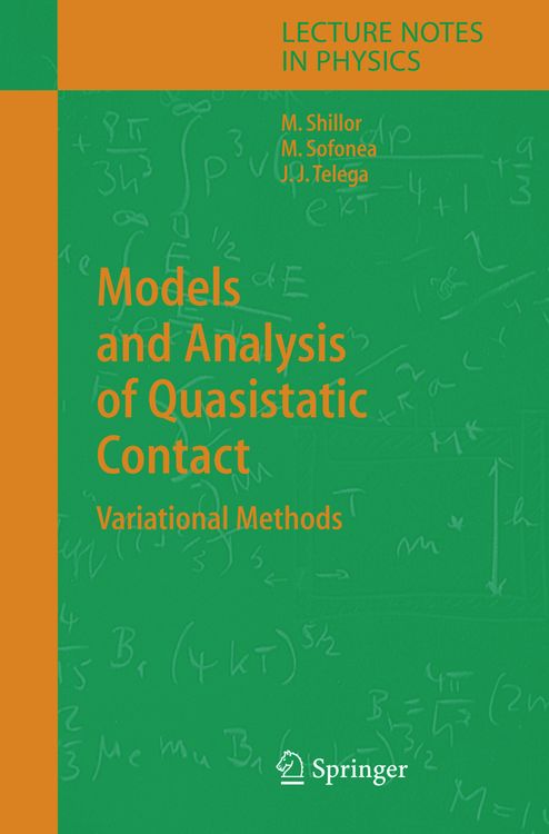 Produktbild: Models and Analysis of Quasistatic Contact