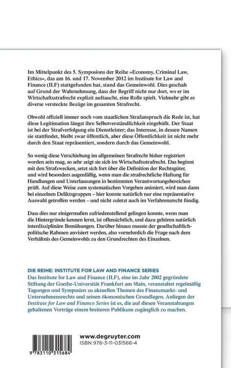 Gemeinwohl im Wirtschaftsstrafrecht