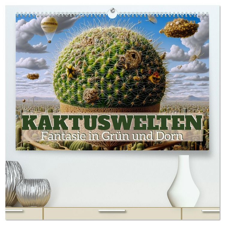 Produktbild: Kaktuswelten. Fantasie in Gr&uuml;n und Dorn (hochwertiger Premium Wandkalender 2026 DIN A2 quer), Kunstdruck in Hochglanz