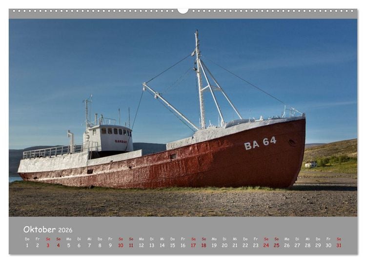 Produktbild: Wracks der Vergangenheit &ndash; Gestrandete Zeugen der Zeit (Wandkalender 2026 DIN A2 quer), CALVENDO Monatskalender